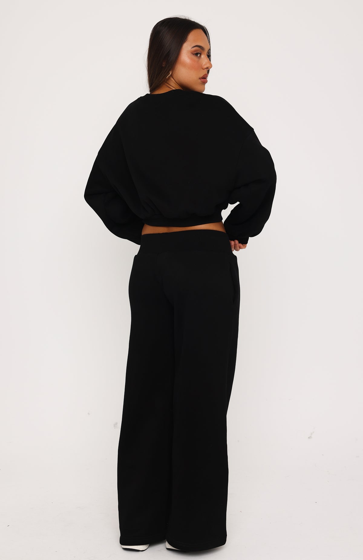 Give You A Break Wide Leg Sweatpants Black