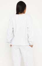 Give You A Break V Neck Oversized Sweater Grey Marle