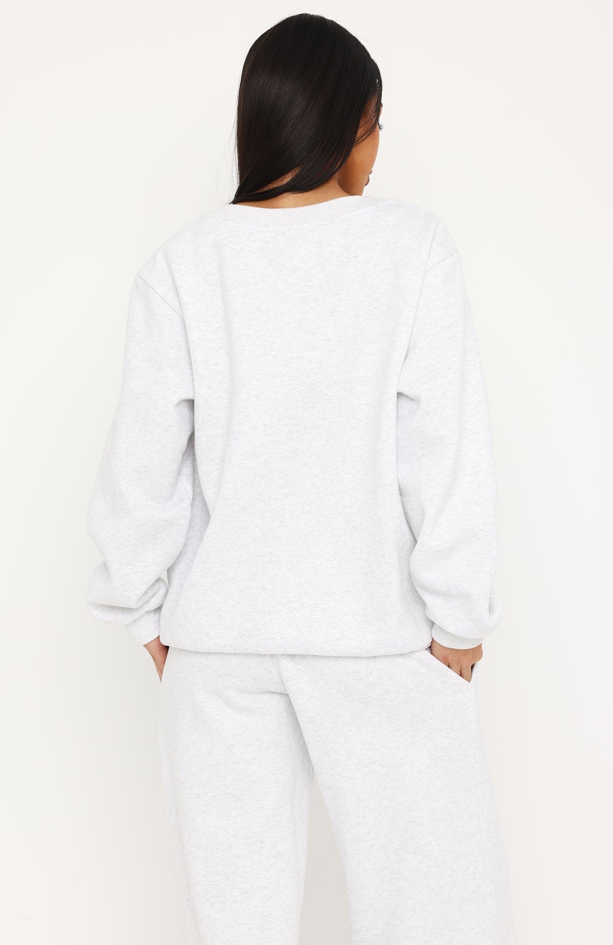 Give You A Break V Neck Oversized Sweater Grey Marle