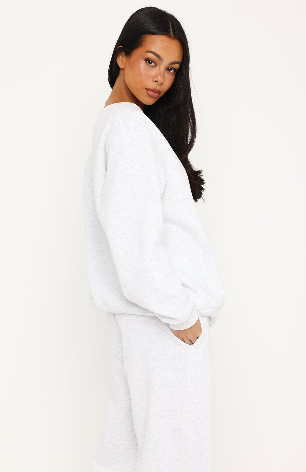 Give You A Break V Neck Oversized Sweater Grey Marle