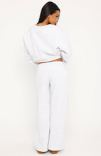 Give You A Break Wide Leg Sweatpants Grey Marle