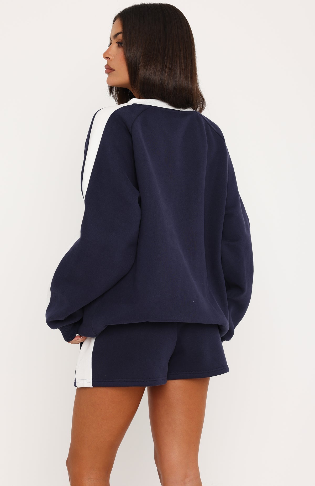 Give You A Break V Neck Oversized Sweater Navy