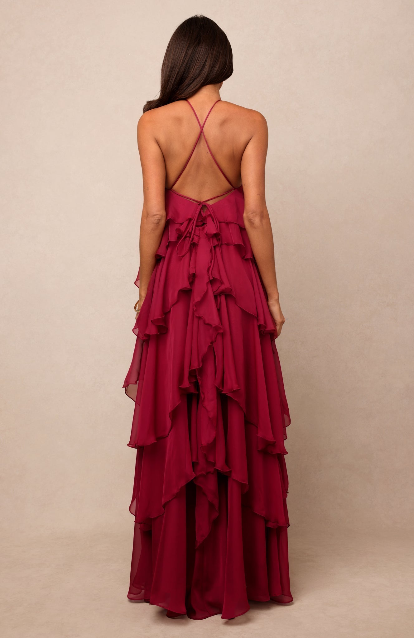 Golden Waves Maxi Dress Fuchsia