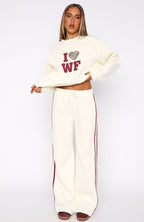 11th Street Out & About Wide Leg Sweatpants Cake Batter