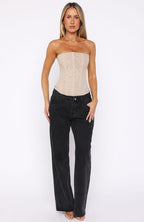Spotlight On Me Strapless Bustier Champagne Glitter