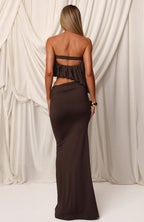 I'm Your Girl Strapless Maxi Dress Chocolate