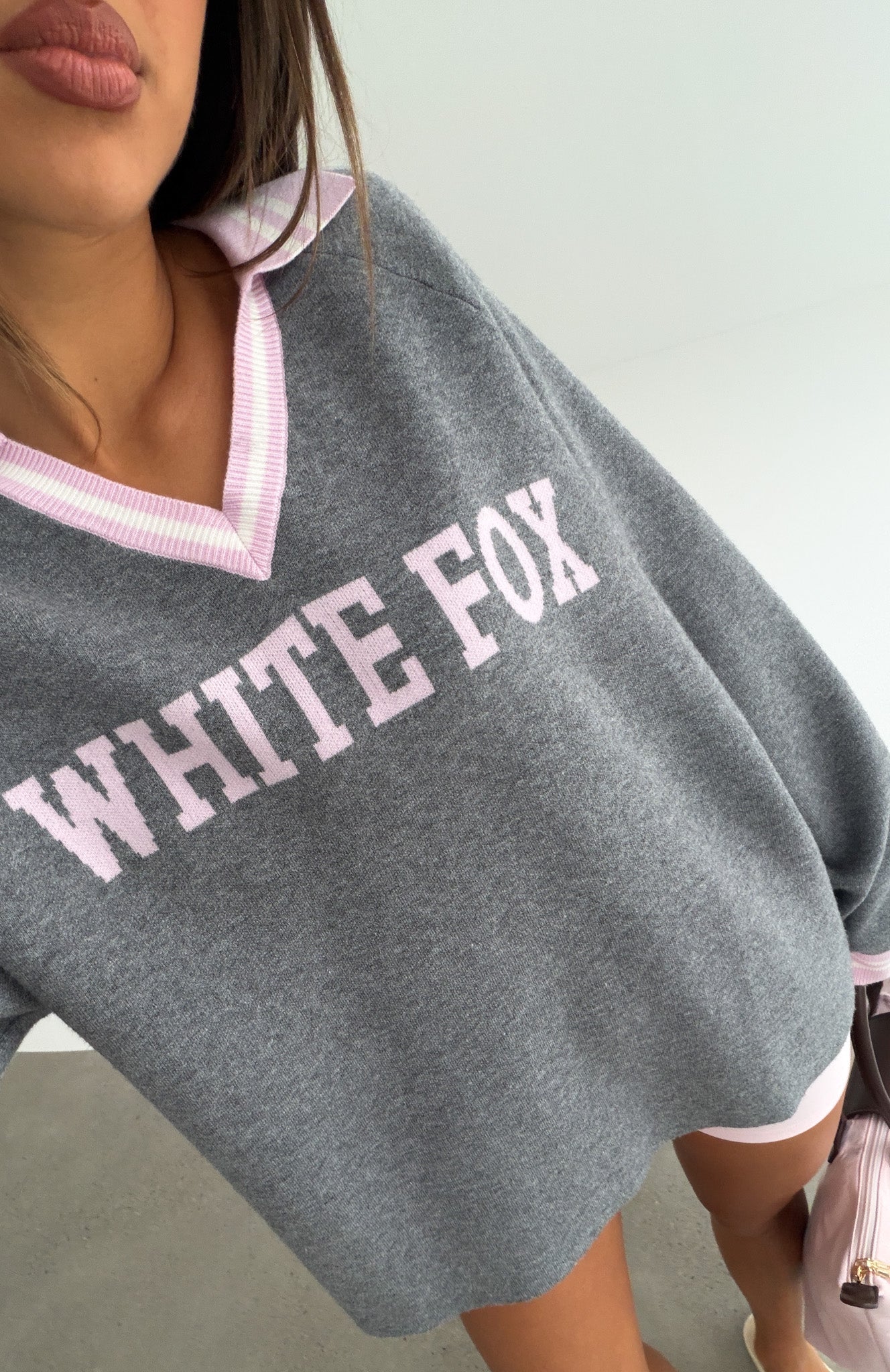 Illyria Knit Sweater Grey/Pink