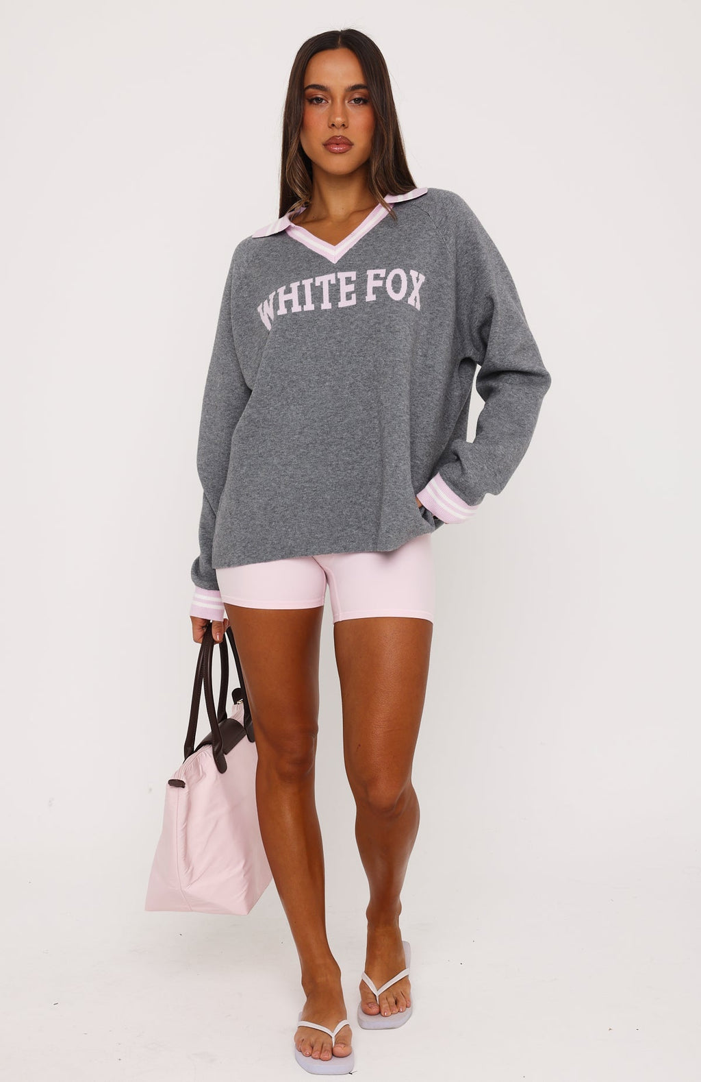 Illyria Knit Sweater Grey/Pink
