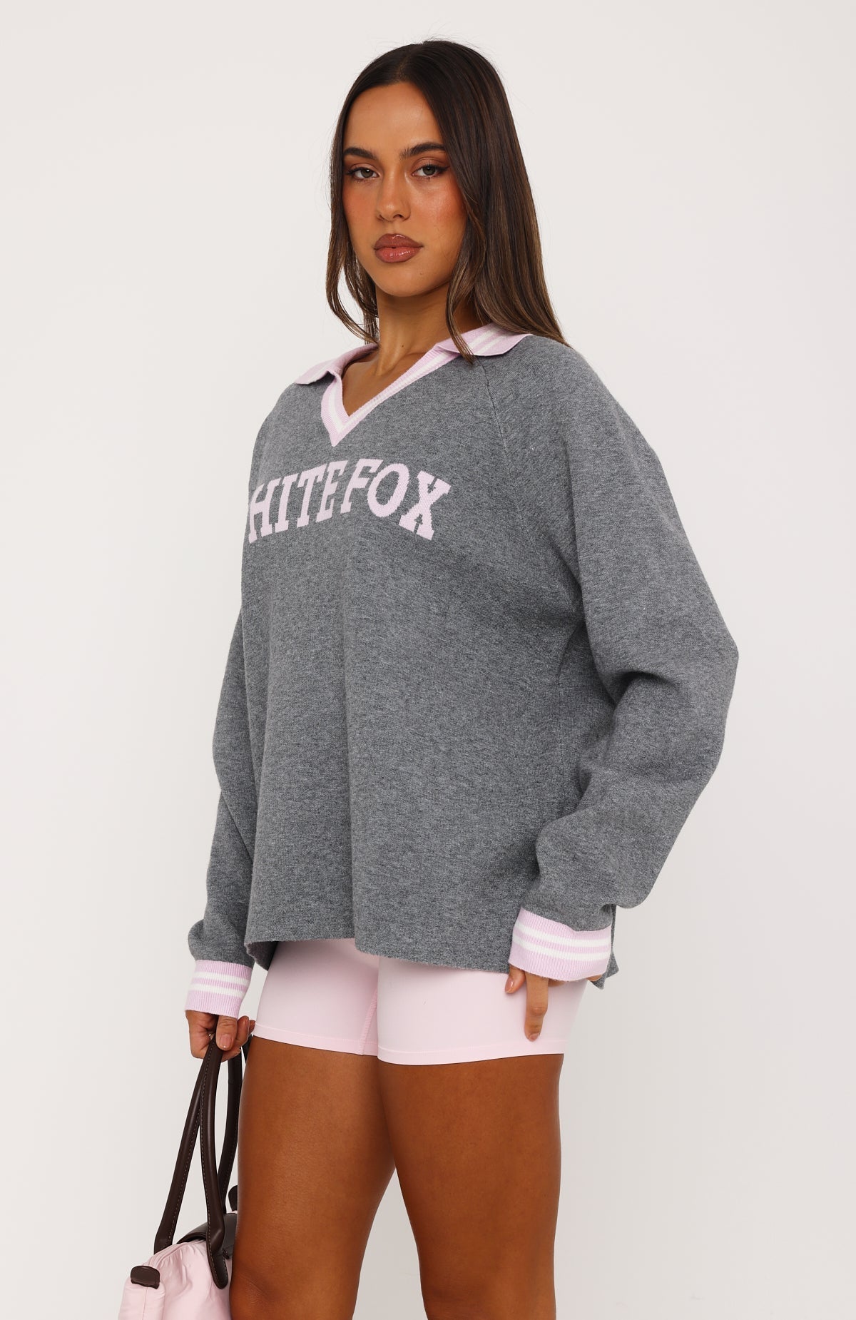 Illyria Knit Sweater Grey/Pink