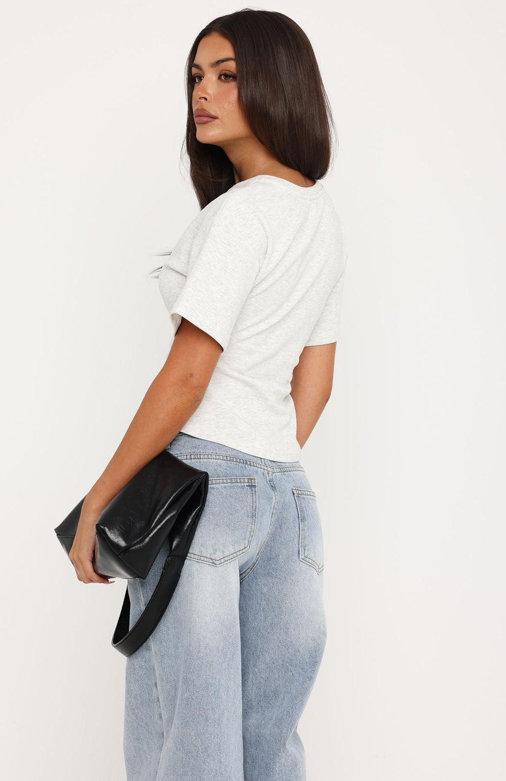 Whisper In Time Short Sleeve Top Grey Marle