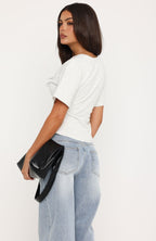 Whisper In Time Short Sleeve Top Grey Marle
