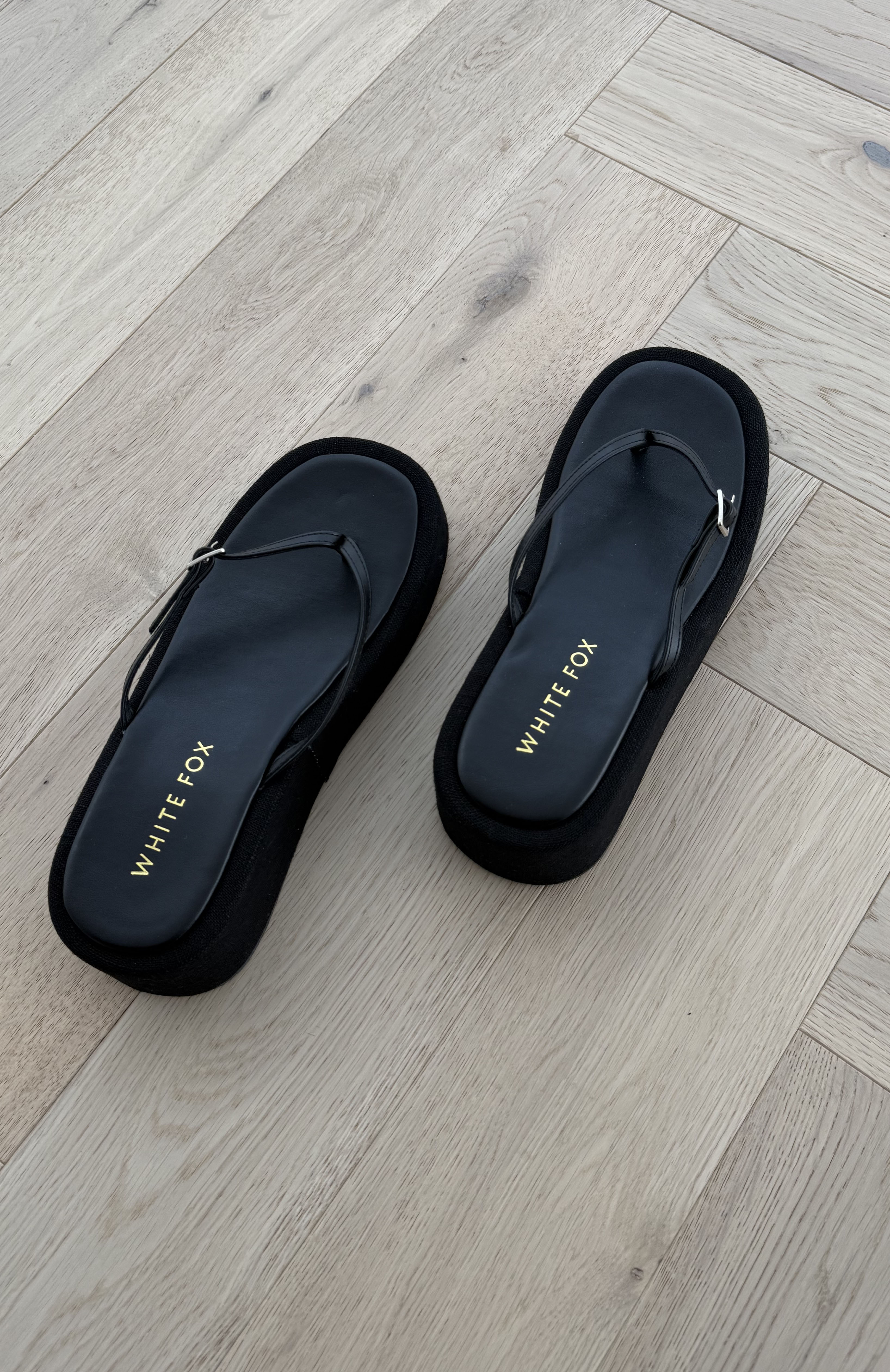 Jannali Platform Thong Sandals Black