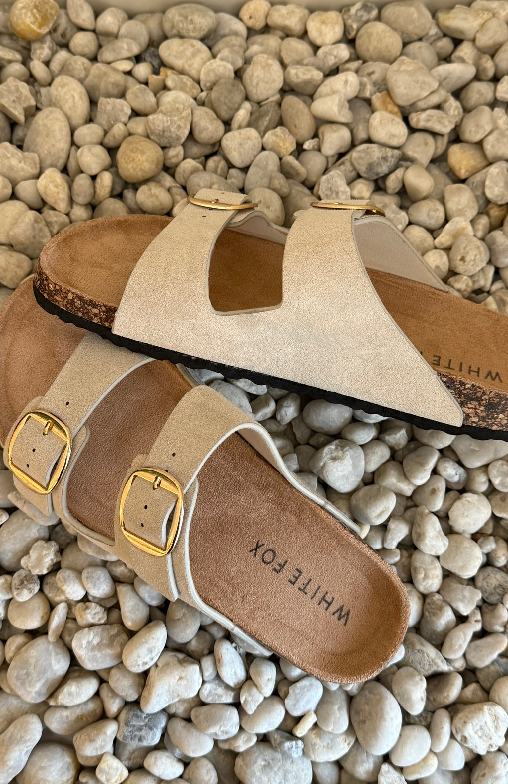 Jaylen Slides Sand Faux Suede