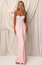 Kiss The Girl Strapless Maxi Dress Baby Pink