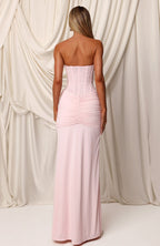 Kiss The Girl Strapless Maxi Dress Baby Pink
