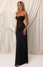 Kiss The Girl Strapless Maxi Dress Black