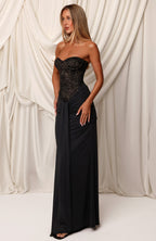 Kiss The Girl Strapless Maxi Dress Black