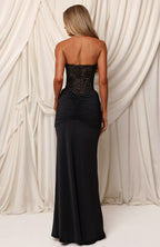 Kiss The Girl Strapless Maxi Dress Black
