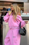 Core Classic Zip Front Hoodie Pink