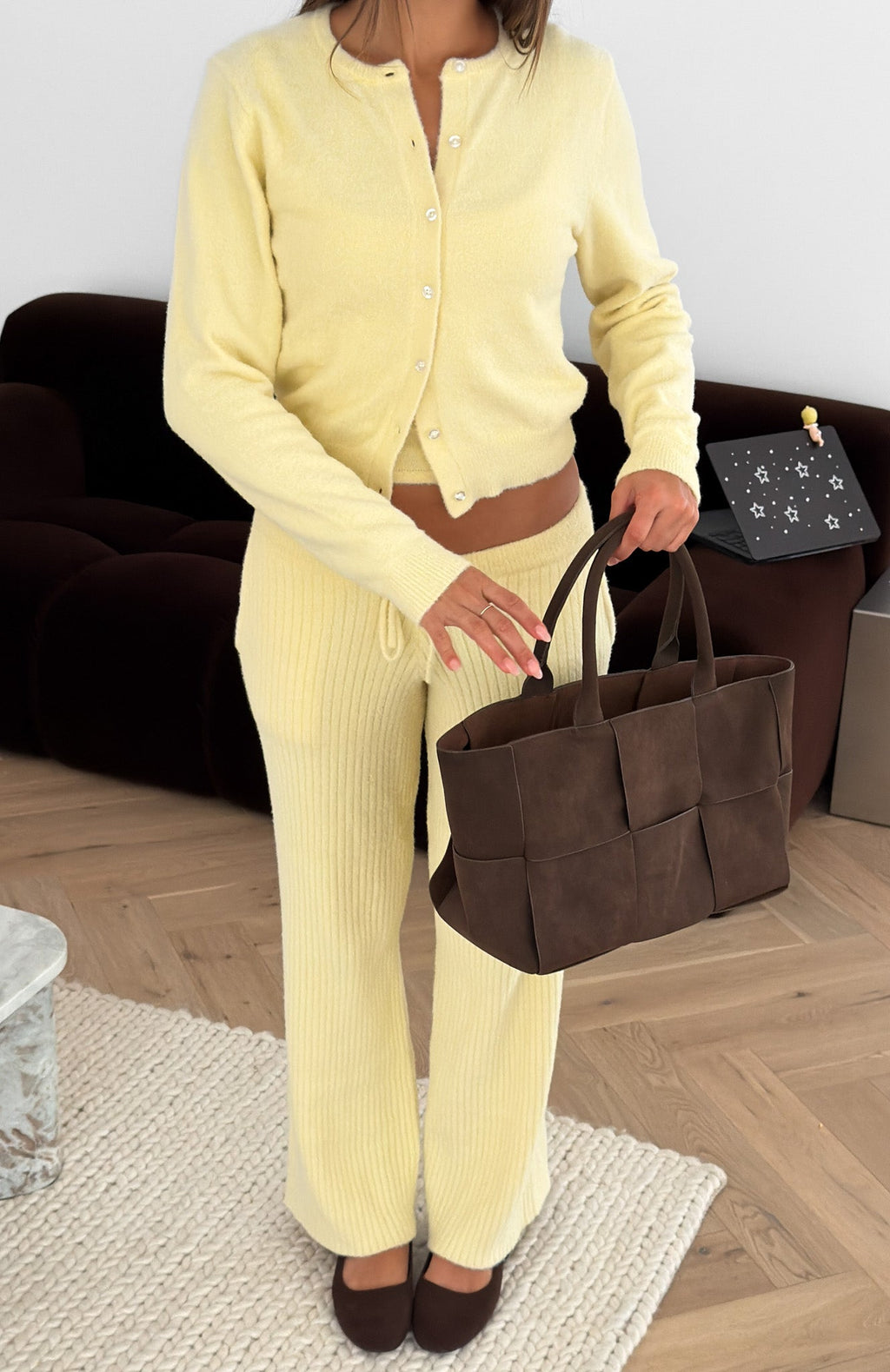 Lazy Kiss Knit Pants Lemon