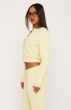 Lazy Kiss Knit Cardigan Lemon