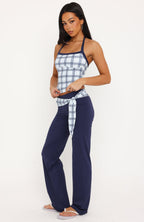 Learning To Love Tie Side Straight Leg Pants Navy