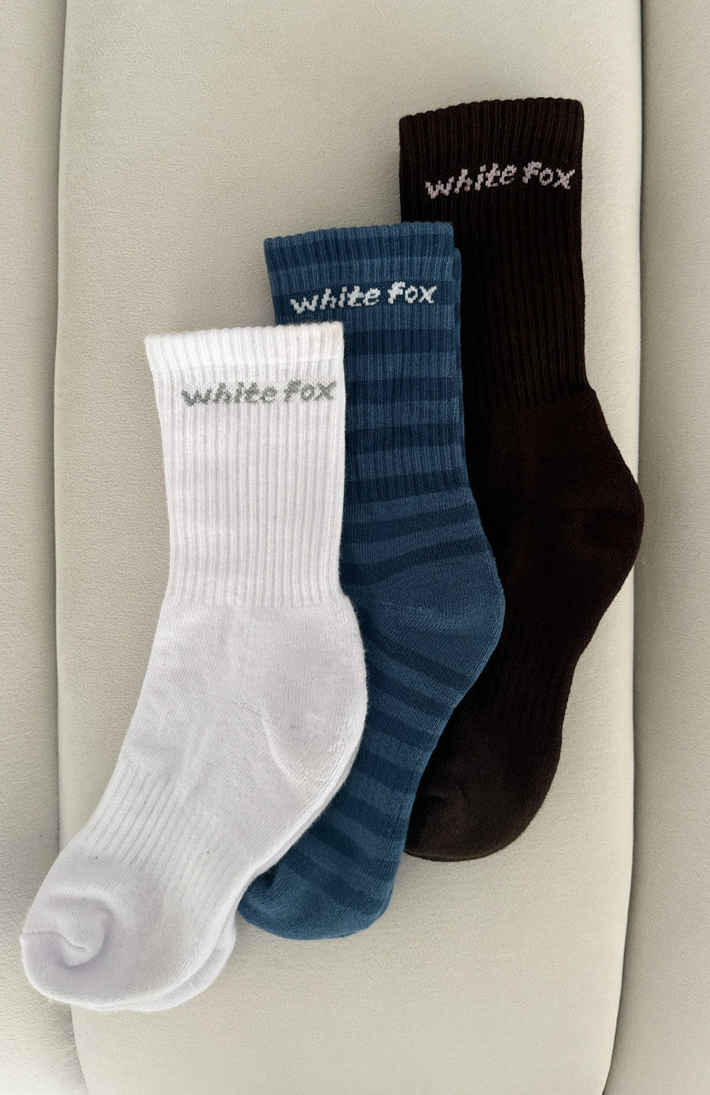 Levi 3 Pack Socks White/Chocolate/Blue Stripe