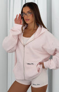 Little Daydream Zip Front Hoodie Icy Pink