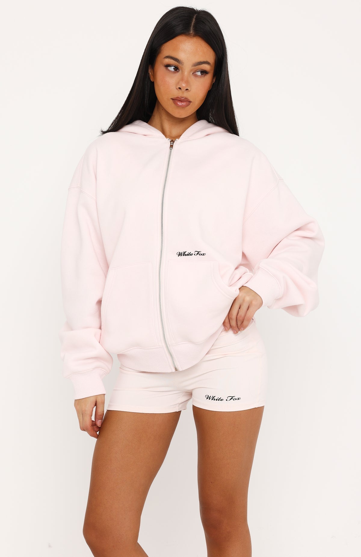 Little Daydream Zip Front Hoodie Icy Pink