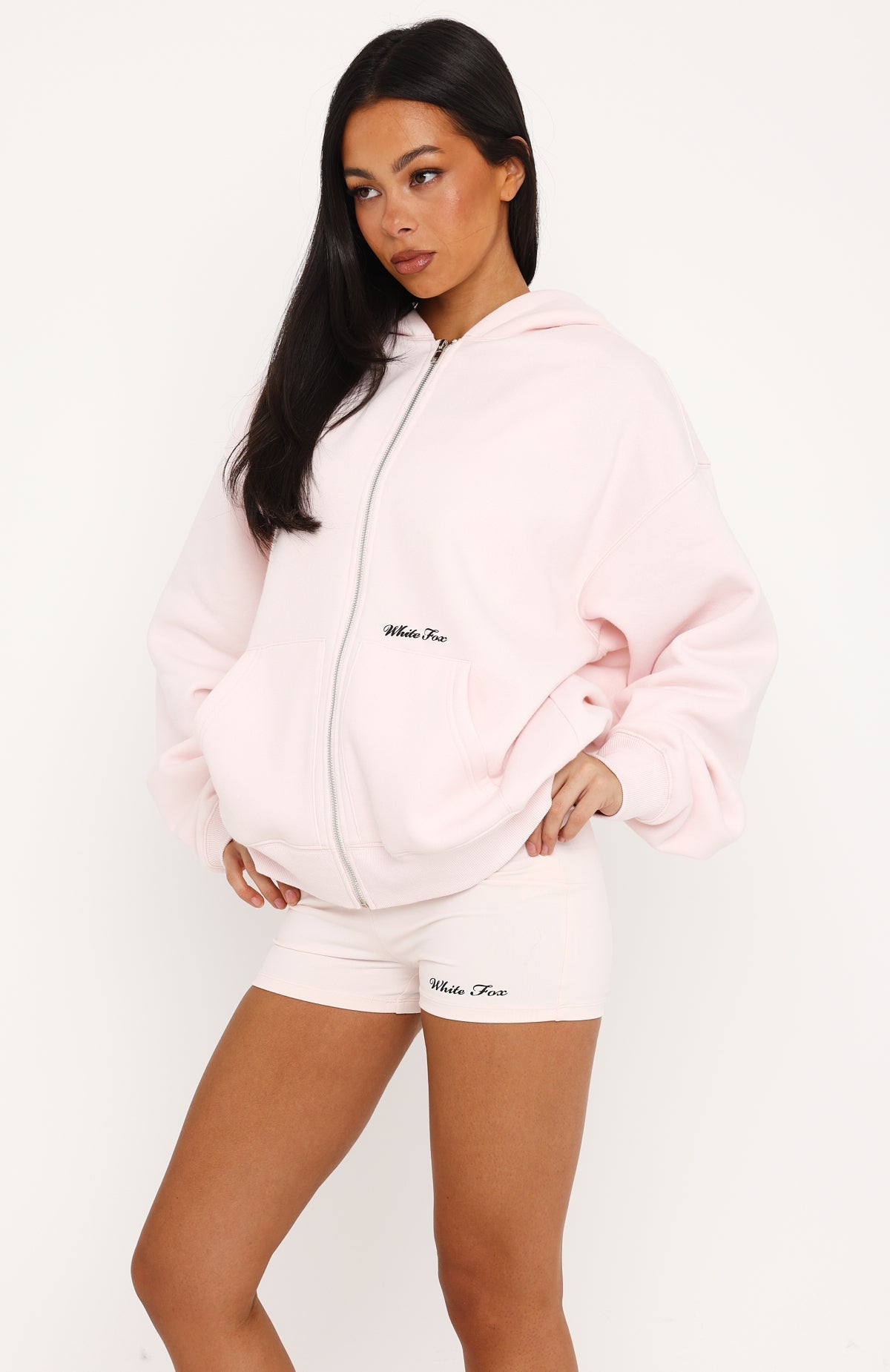 Little Daydream Zip Front Hoodie Icy Pink