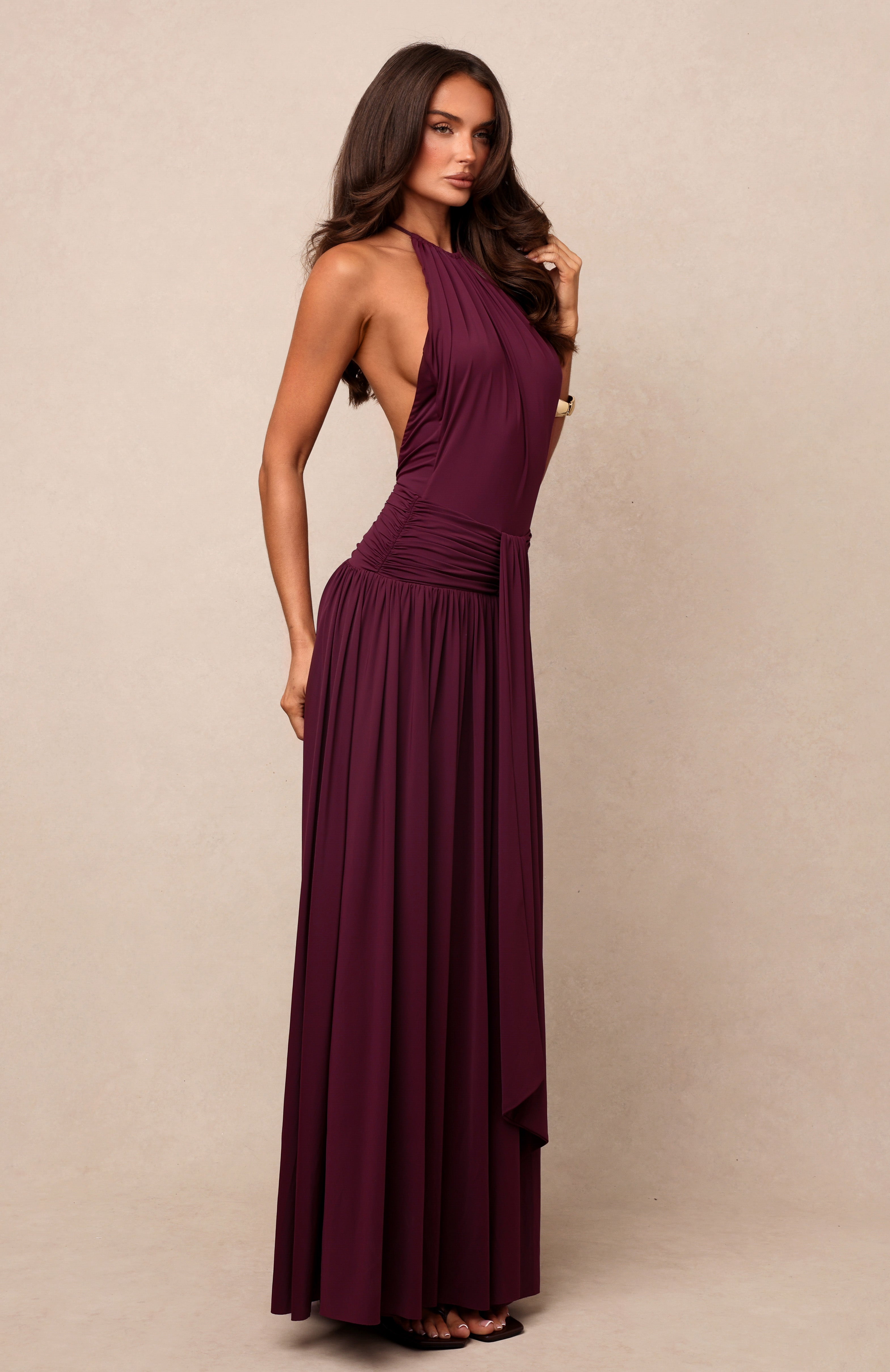 Lost In The Tide Maxi Dress Dark Cherry