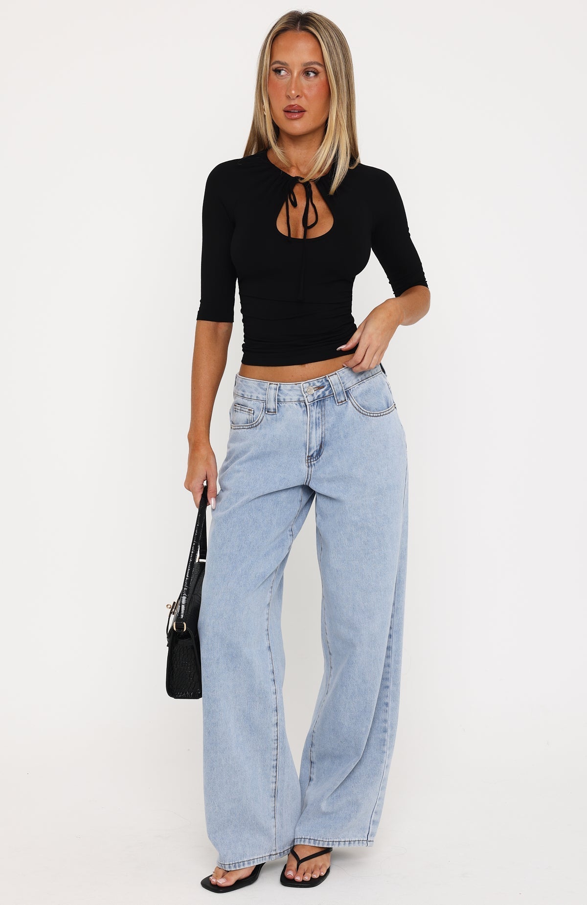 Love Is The Answer 3/4 Sleeve Top Black