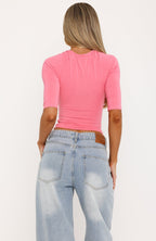Love Is The Answer 3/4 Sleeve Top Coral