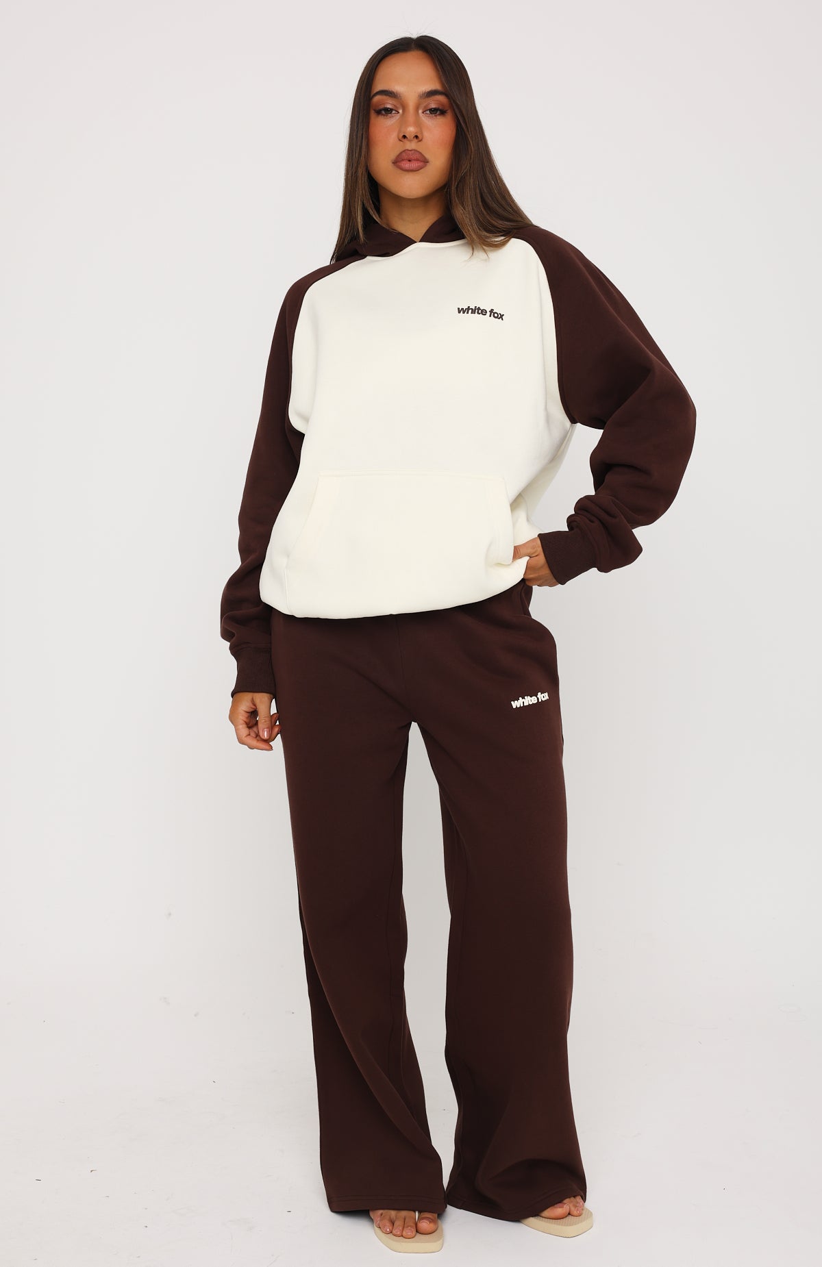 Loving It Here Wide Leg Sweatpants Chocolate