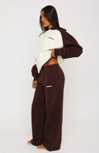 Loving It Here Wide Leg Sweatpants Chocolate