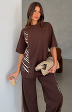 Luxurious Girl Oversized Tee Chocolate