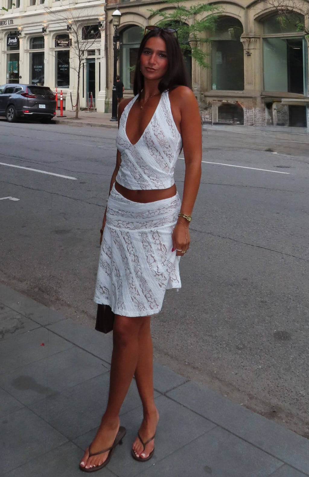 Gelato Girl Halter Top Off White