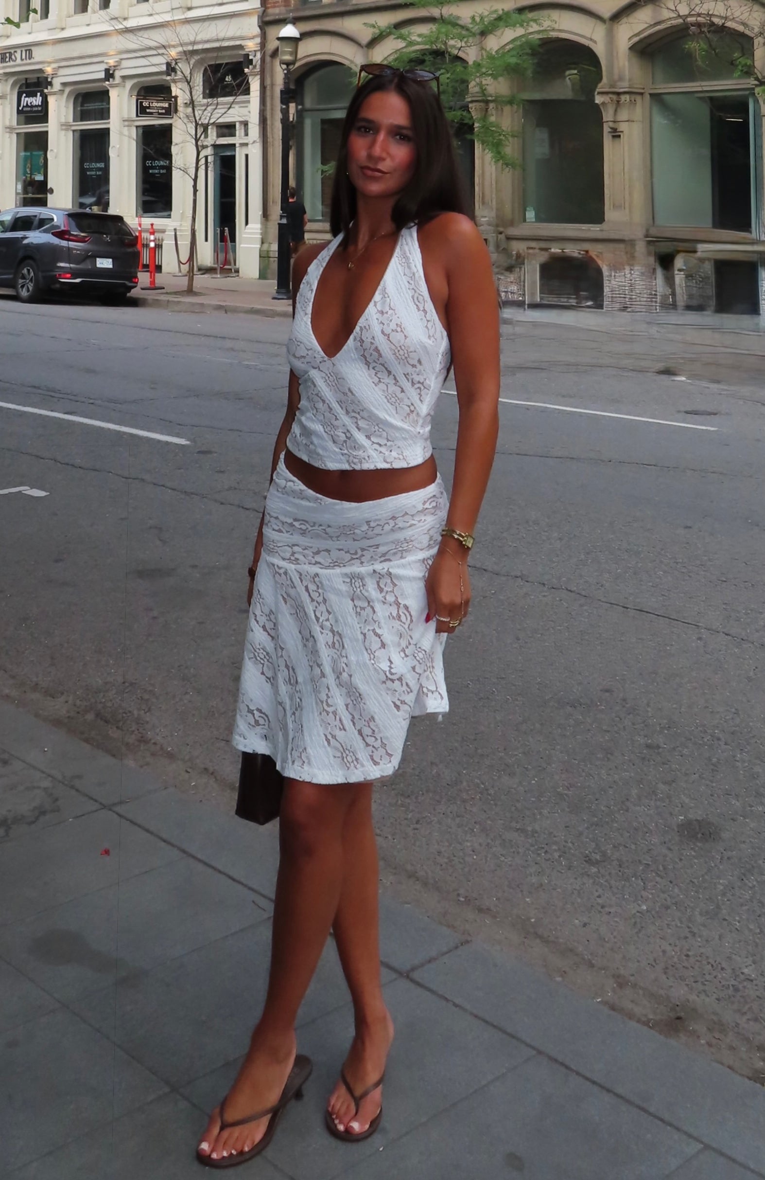 Gelato Girl Halter Top Off White
