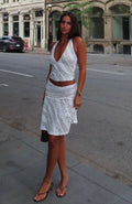 Gelato Girl Midi Skirt Off White