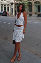 Gelato Girl Midi Skirt Off White