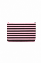 Maddox 2 Pack Cosmetic Pouch Chocolate & Pink Stripe