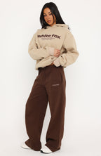 Made Up My Mind Wide Leg Sweatpants Chocolate