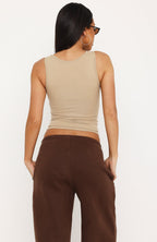 Made Up My Mind Tank Top Beige