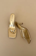 Mitchell Thong Mules Gold