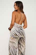 Eternally Lit Halter Top Stonewash