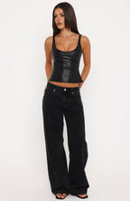 Night Mode PU Top Black