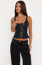 Night Mode PU Top Black