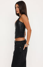 Night Mode PU Top Black