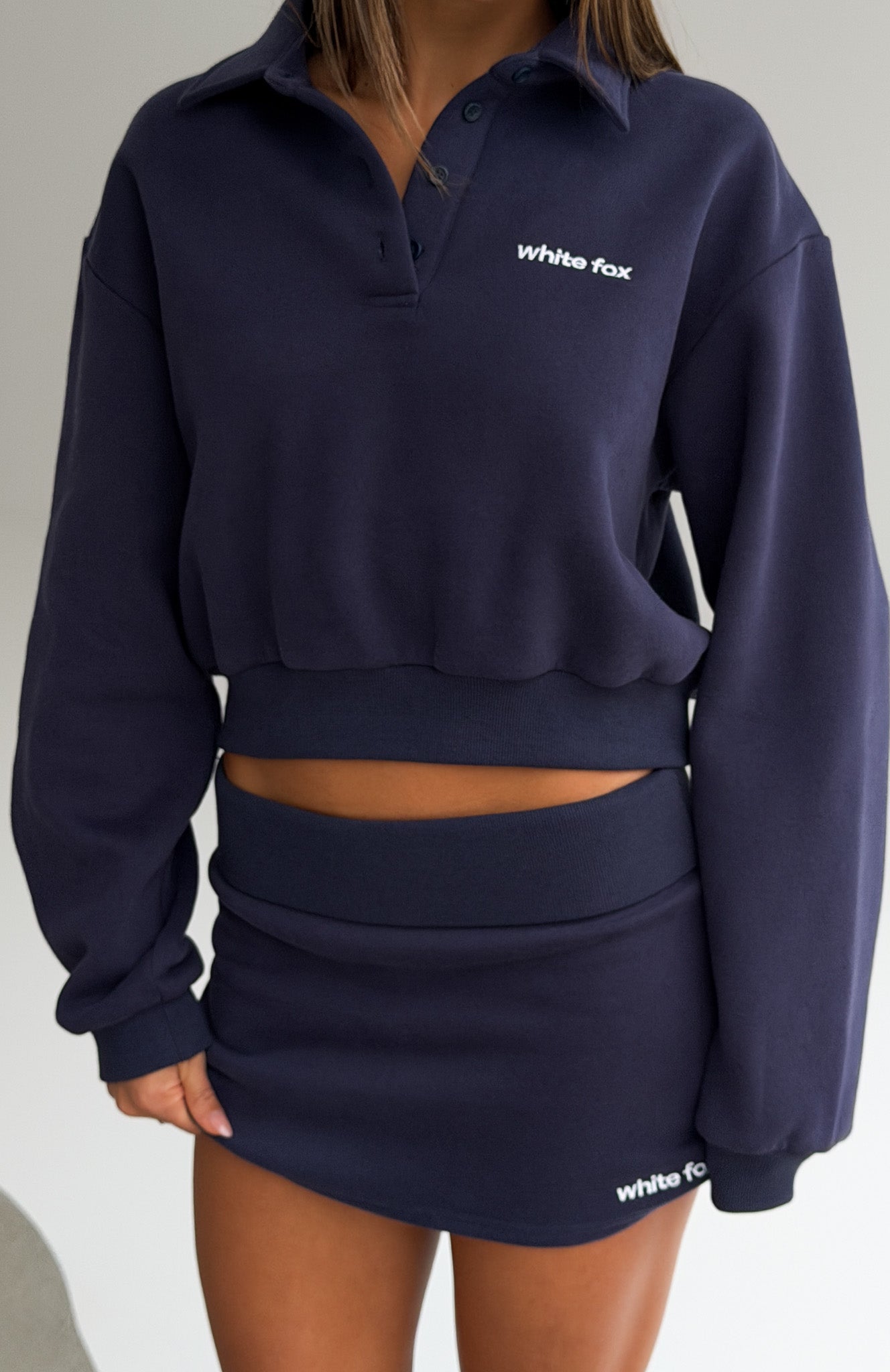 Not Changing Fold Over Mini Skirt Navy