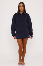 Not Changing Henley Polo Sweater Navy